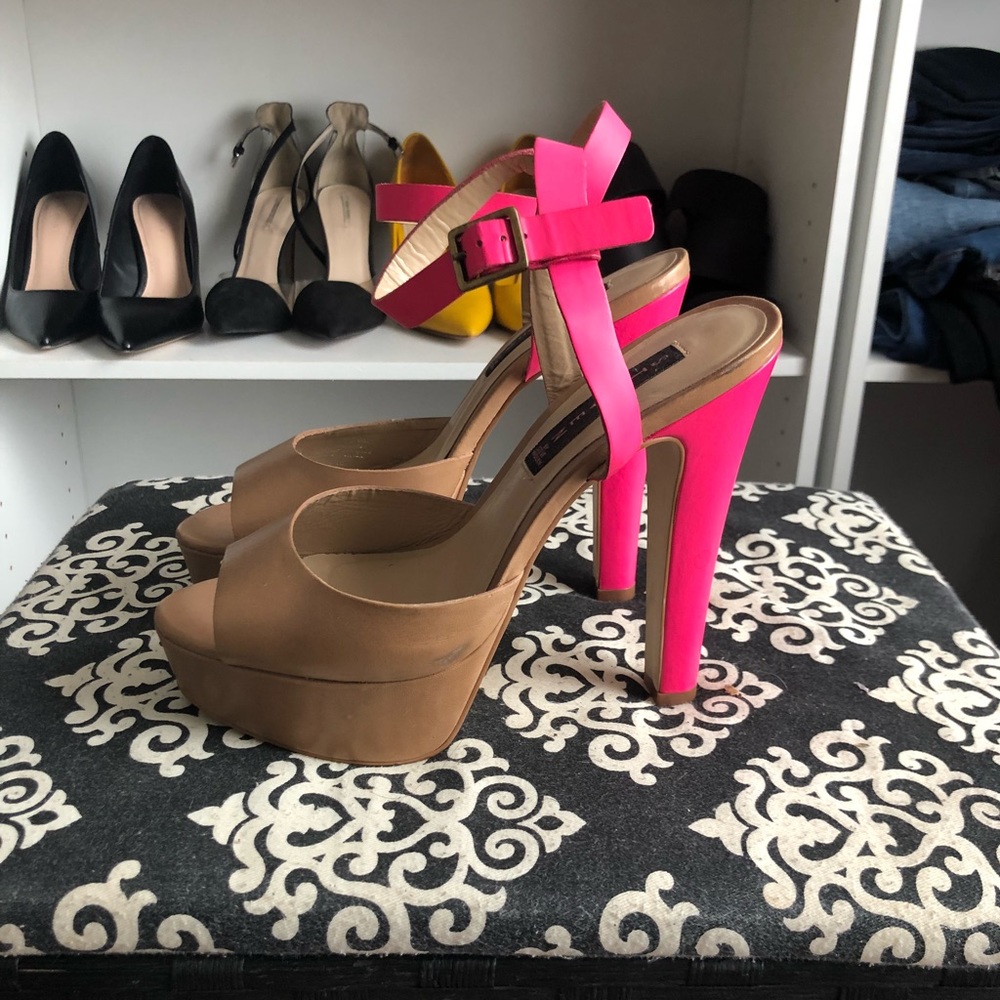 STEVEN by SM Nude/Pink Platform Sandal